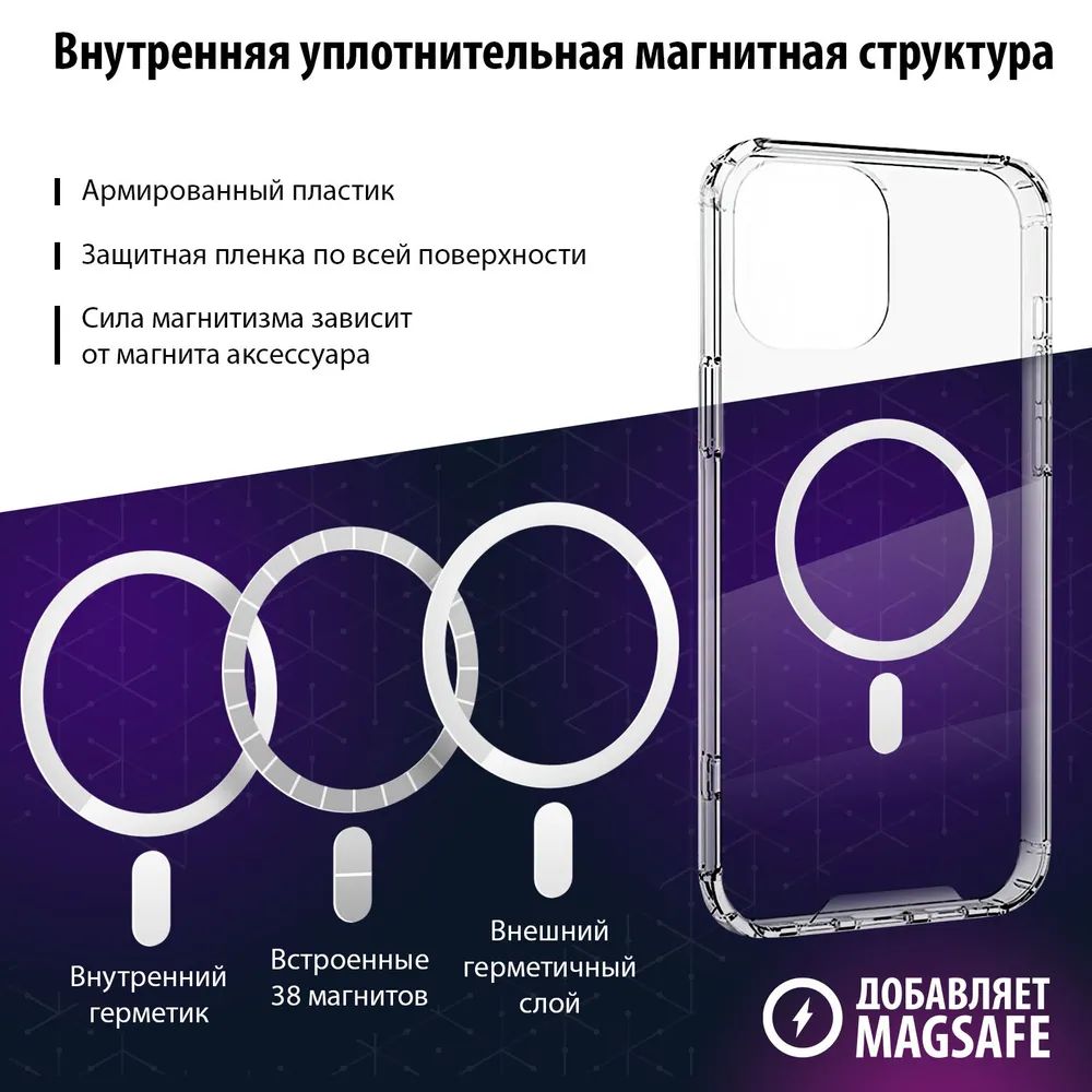 Чехол Luckroute для iPhone 11 с поддержкой MagSafe, противоударный,  прозрачный, купить в Москве, цены в интернет-магазинах на Мегамаркет