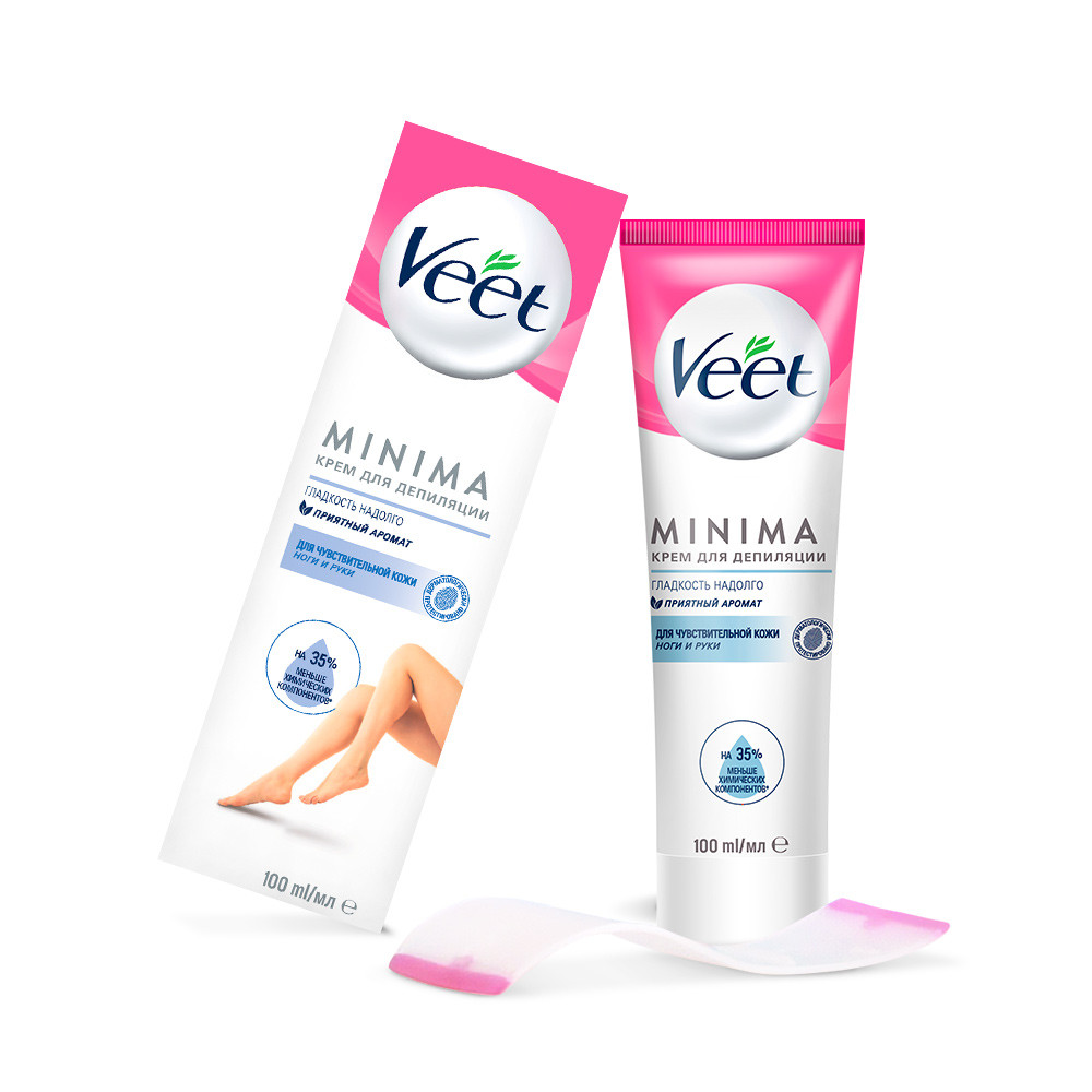 Купить крем для депиляции для чувствительной кожи Veet MINIMA 100 мл, цены  на Мегамаркет | Артикул: 100027153794