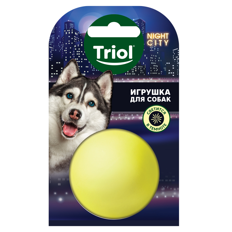 Развивающая игрушка для собак Triol Night City, желтый, 6 см