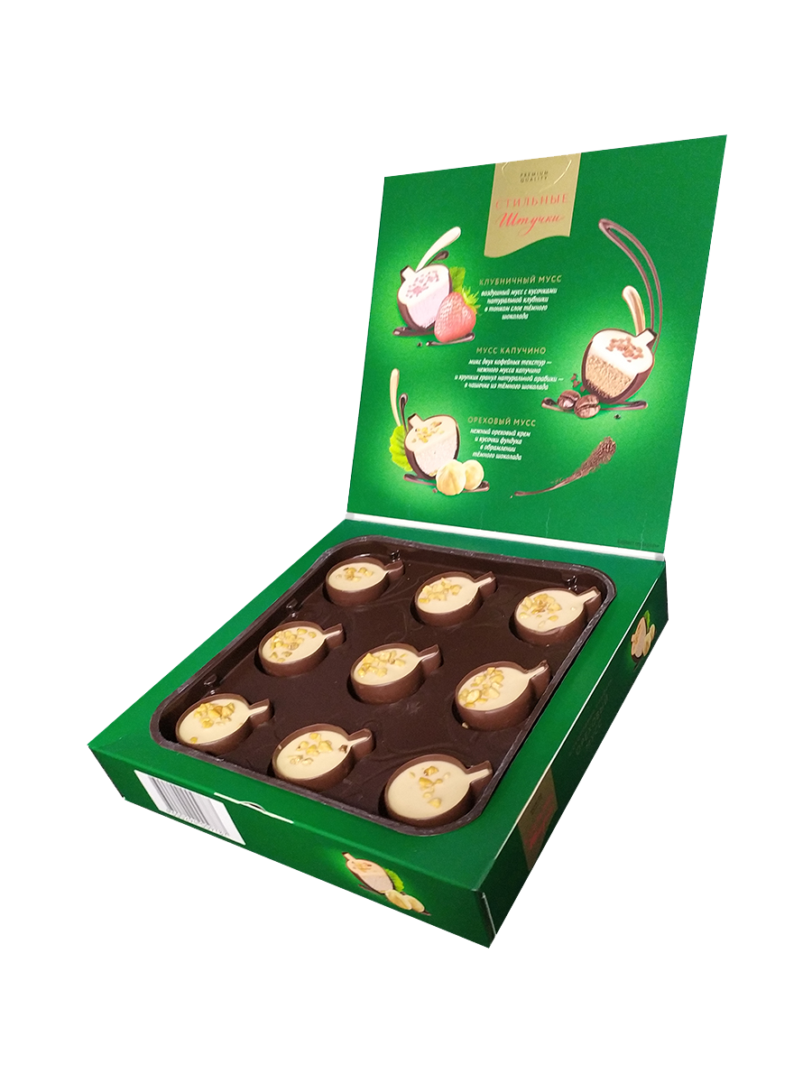 Конфеты подарочные шоколадные Стильные штучки "Ореховый мусс" в коробке, 104 г