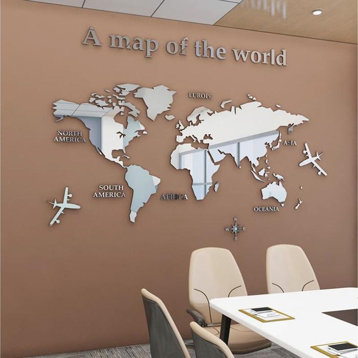 Декор настенный "Карта мира", 100 х 180 см - купить в Москве, цены на Мегамаркет