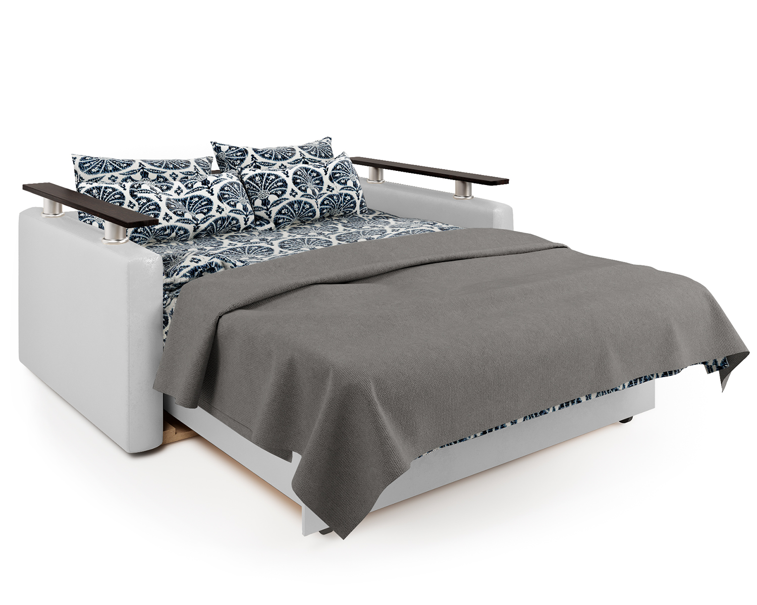 Диван-кровать Шарм-Дизайн Шарм 100, серый/белый