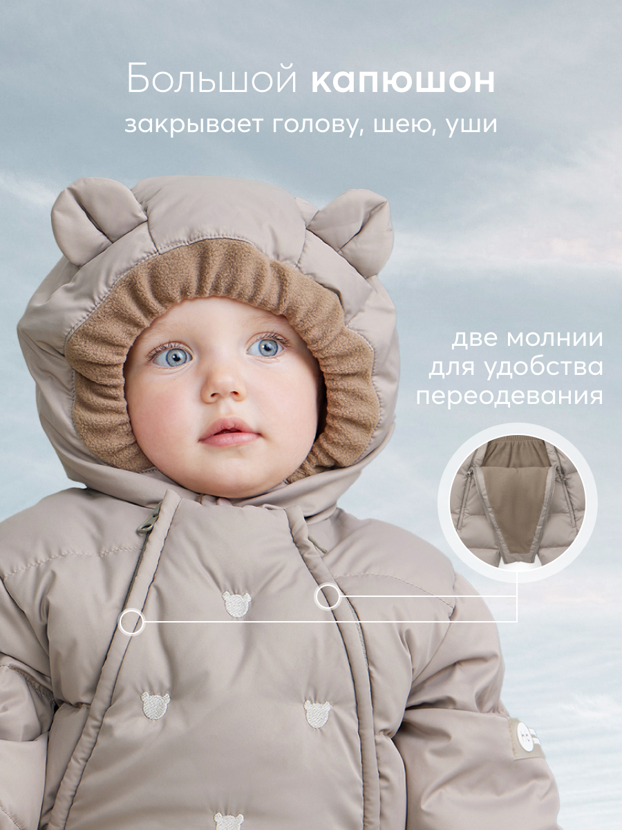 Комбинезон детский Happy Baby 89028, coffee, размер 80 - купить в Happy  Baby, цена на Мегамаркет