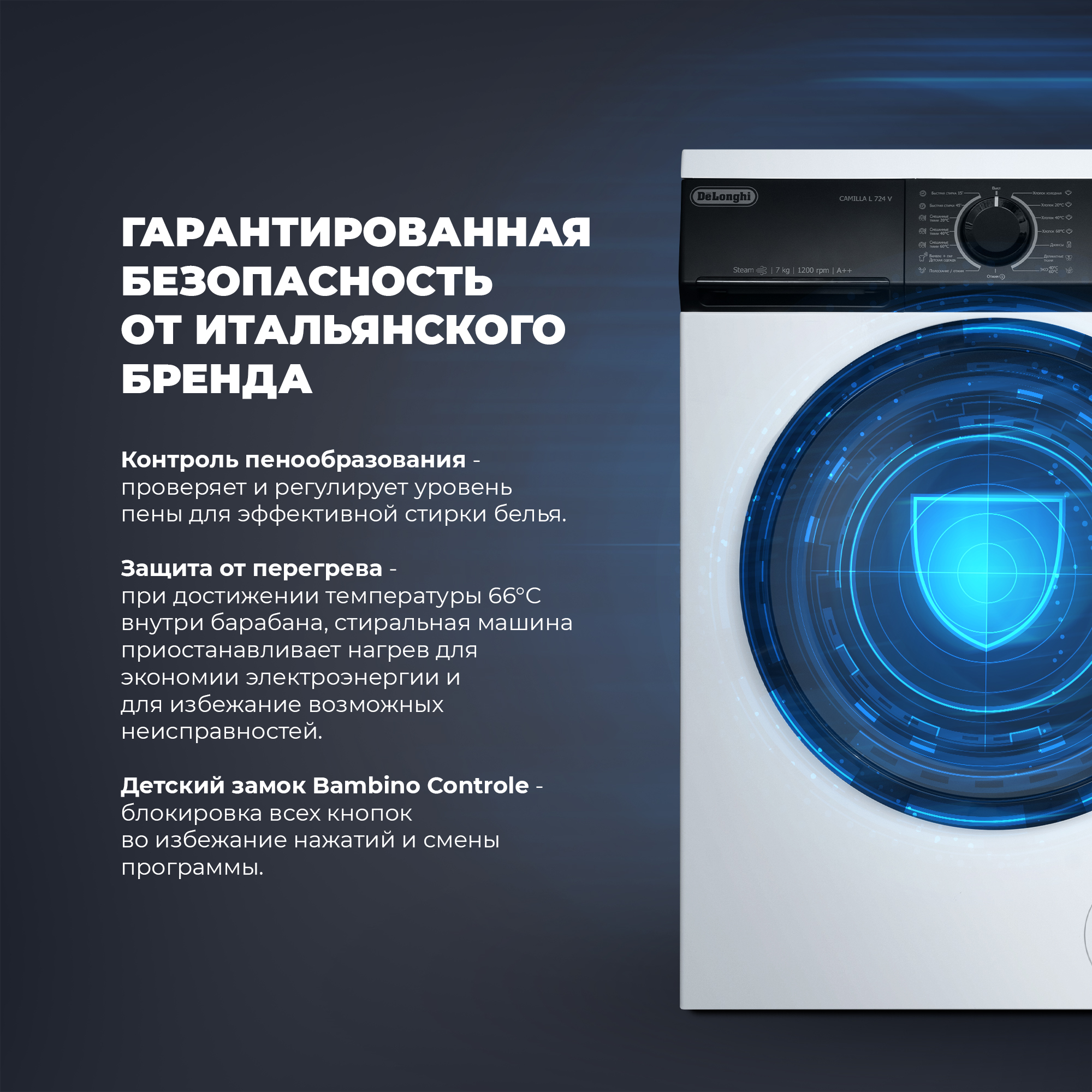 Стиральная машина Delonghi CAMILLA L 724 V белый - отзывы покупателей на  маркетплейсе Мегамаркет | Артикул: 600013270876