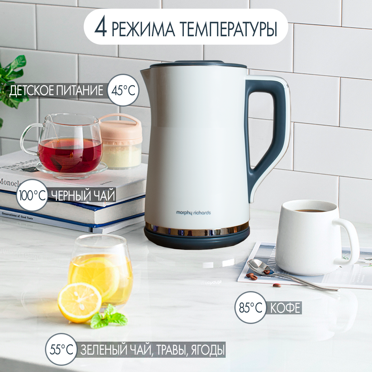 Чайник электрический Morphy Richards MR6070W 1.5 л белый – купить в ...