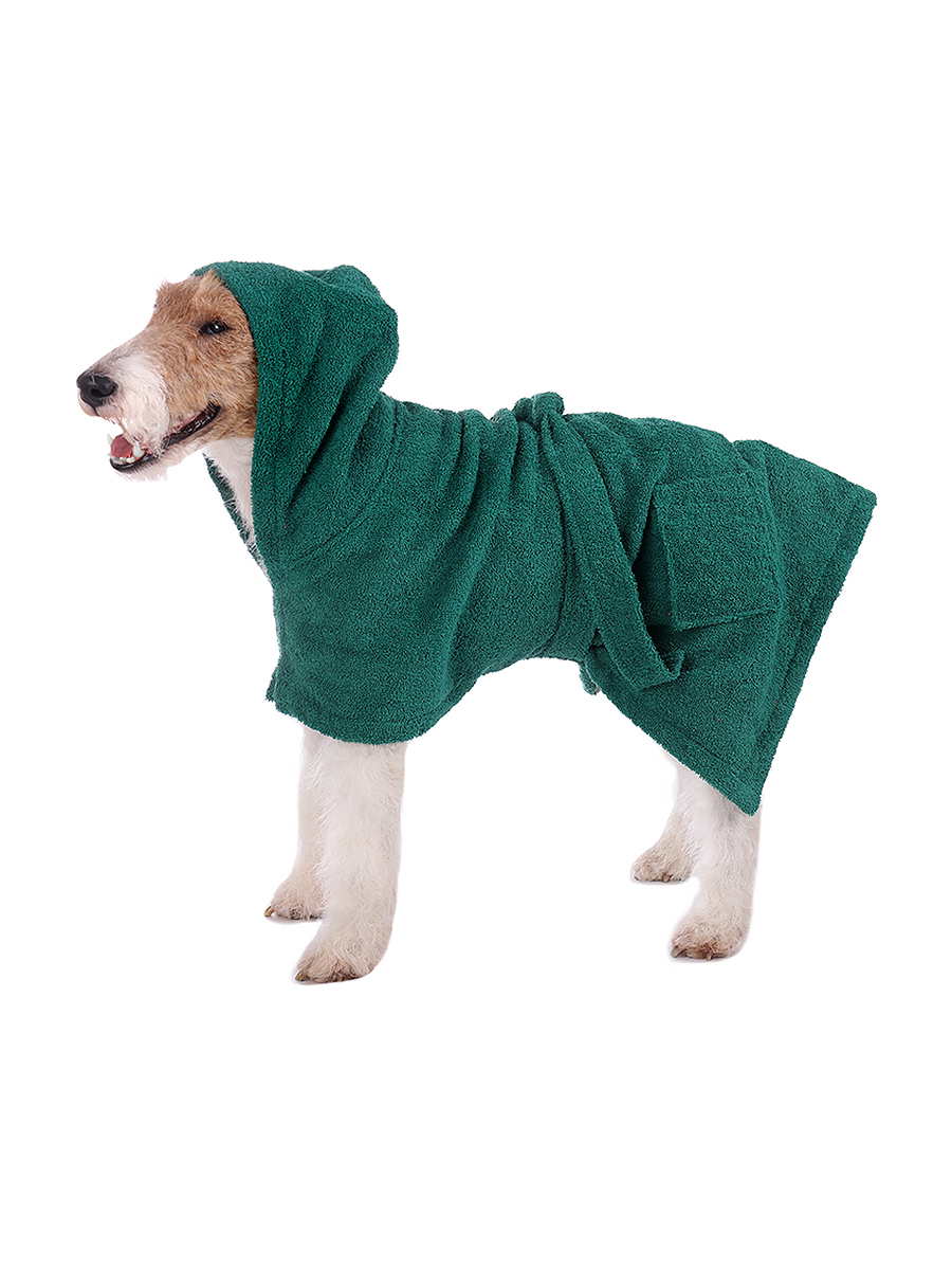 Халат для собак Монморанси , унисекс, зеленый, L, длина спины 65 см