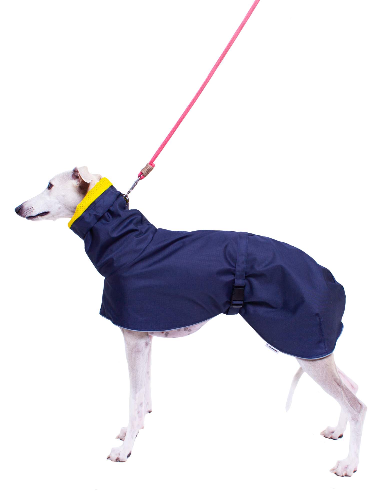 Дождевик для собак Монморанси Уиппет, синий, желтый, длина спины 53 см