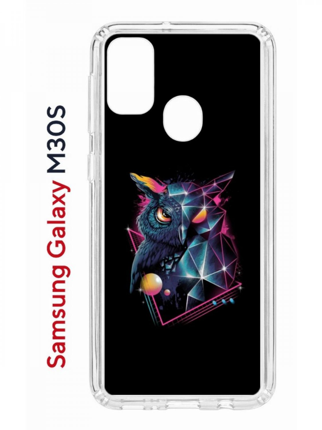 Чехол на Samsung M30S/M21 Kruche Print Retro Owl,противоударный бампер,с  защитой камеры, купить в Москве, цены в интернет-магазинах на Мегамаркет