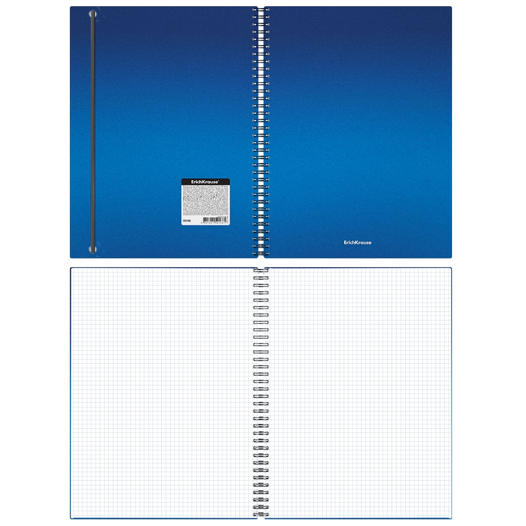 Тетрадь общая с пластиковой обложкой на спирали ErichKrause Ice Metallic, ассорти, А4, 80