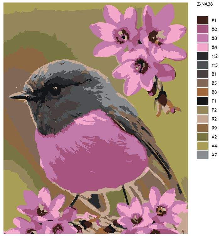 Картина по номерам птичка
