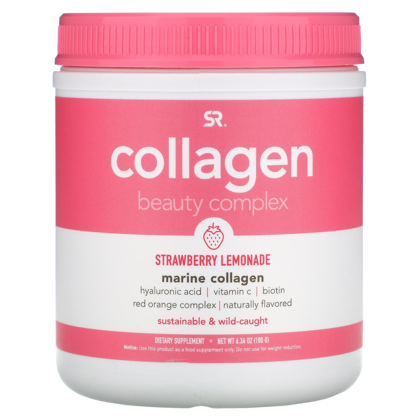 Sports Research Collagen Beauty Complex Strawberry Lemonade, 180 г, с морским коллагеном