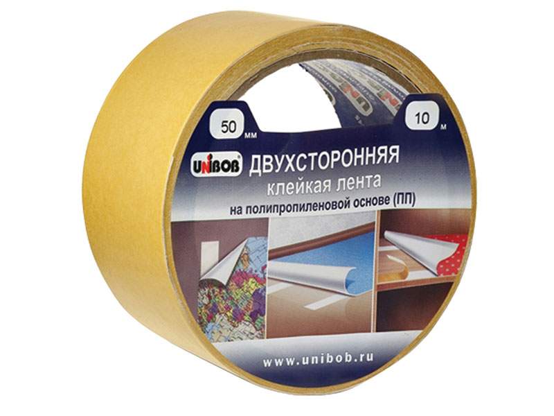 Клейкая лента Unibob Двусторонняя 50mm x 10m 28211 - купить в Глобус Гипермаркет - Купер, цена на Мегамаркет