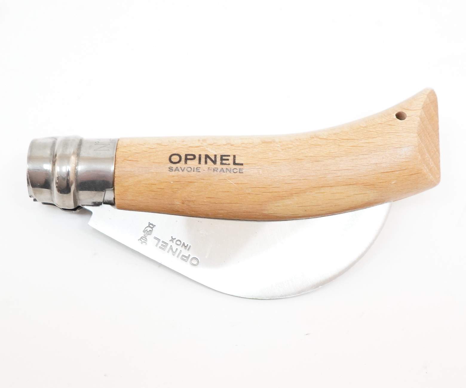 Нож садовый Opinel "№10", нержавеющая сталь, с изогнутым лезвием, блистер
