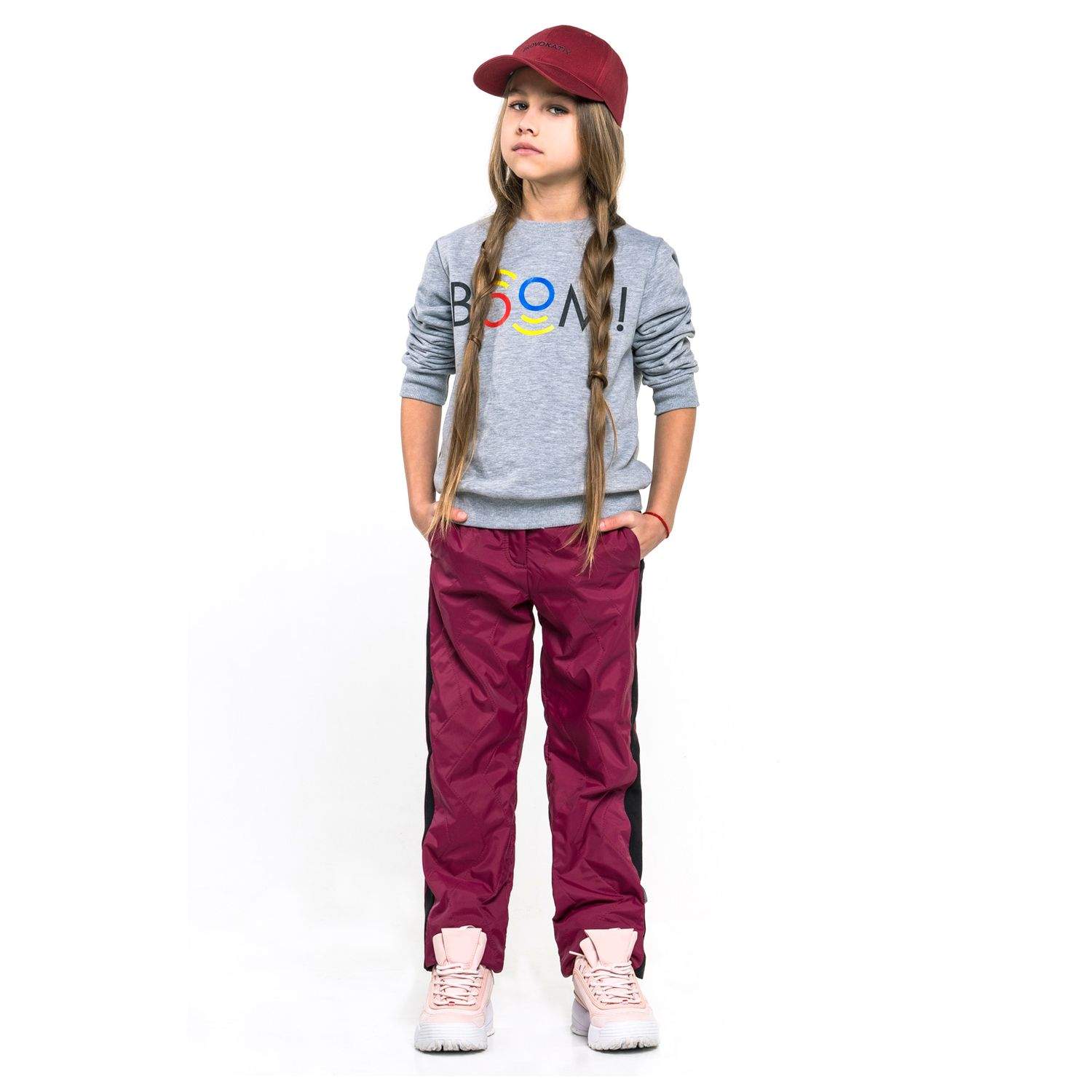 Купить брюки для детей Boom By Orby 90362_BOG вар.3 бордовый 116, цены вМоскве на Мегамаркет