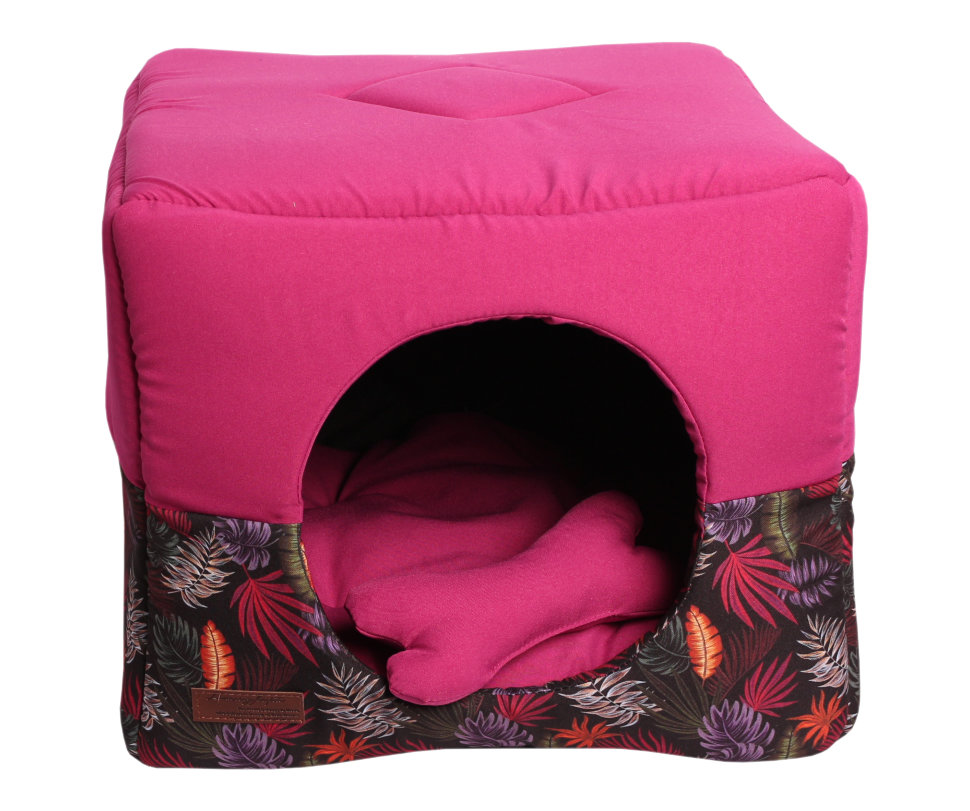 Домик для кошек и собак Lion Кубик LM4030-039, розовый, 40x40x40 см