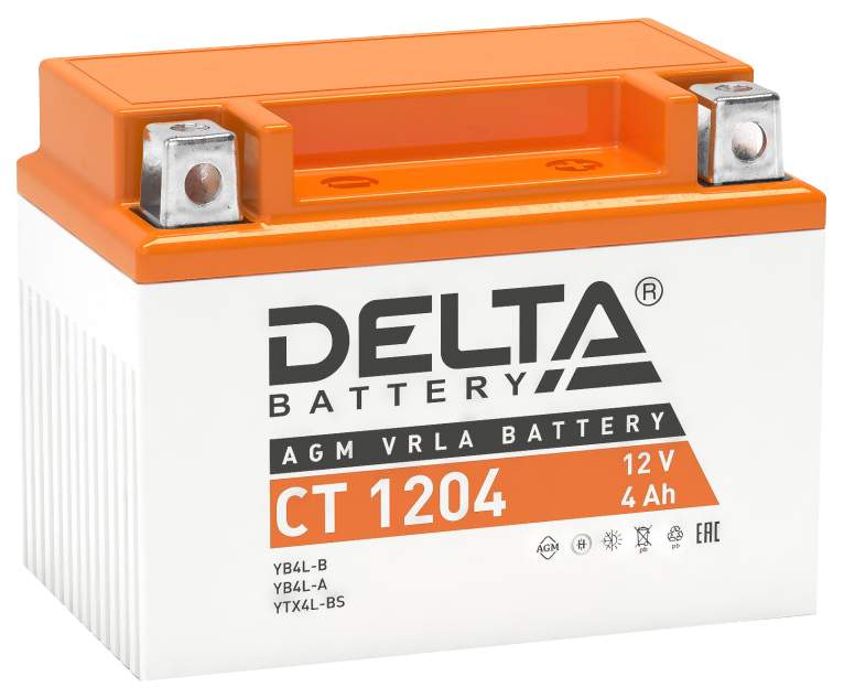 Купить аккумулятор мото Delta CT 1204 (YTX4L-BS, YB4L-B), цены на Мегамаркет | Артикул: 100043705912