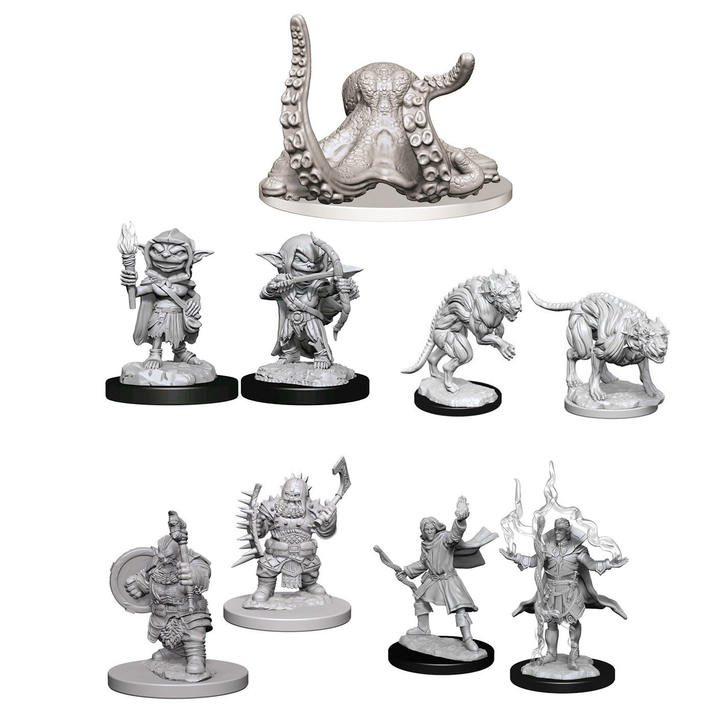 Миниатюры для игры WizKids Pathfinder Dwarf, Elf, Octopus, Goblin Rogue,  Hell Hounds - купить в Умные игры, цена на Мегамаркет