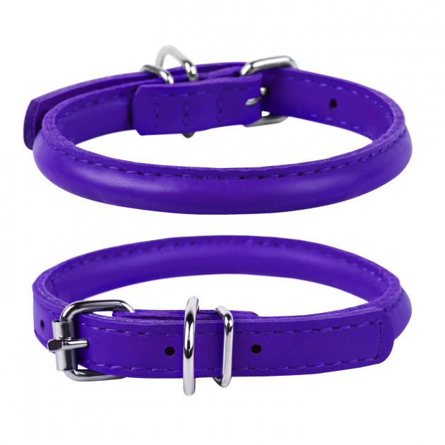 Ошейник для собак Collar GLAMOUR повседневный, кожа, фиолетовый, обхват шеи 20-25 см