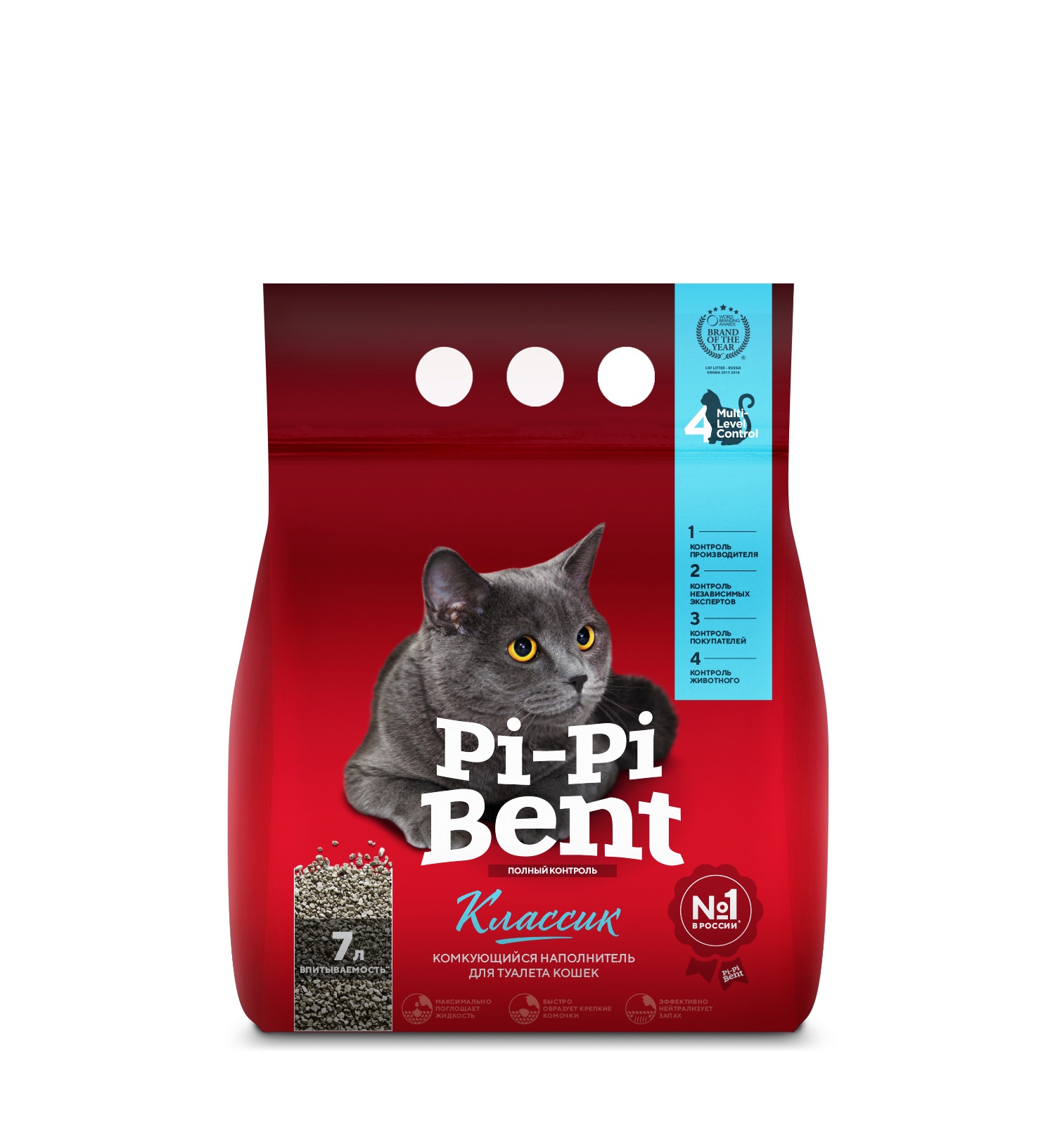 Комкующийся наполнитель для кошек Pi-Pi Bent Classiс бентонитовый, 3 кг, 5 л, 6 шт
