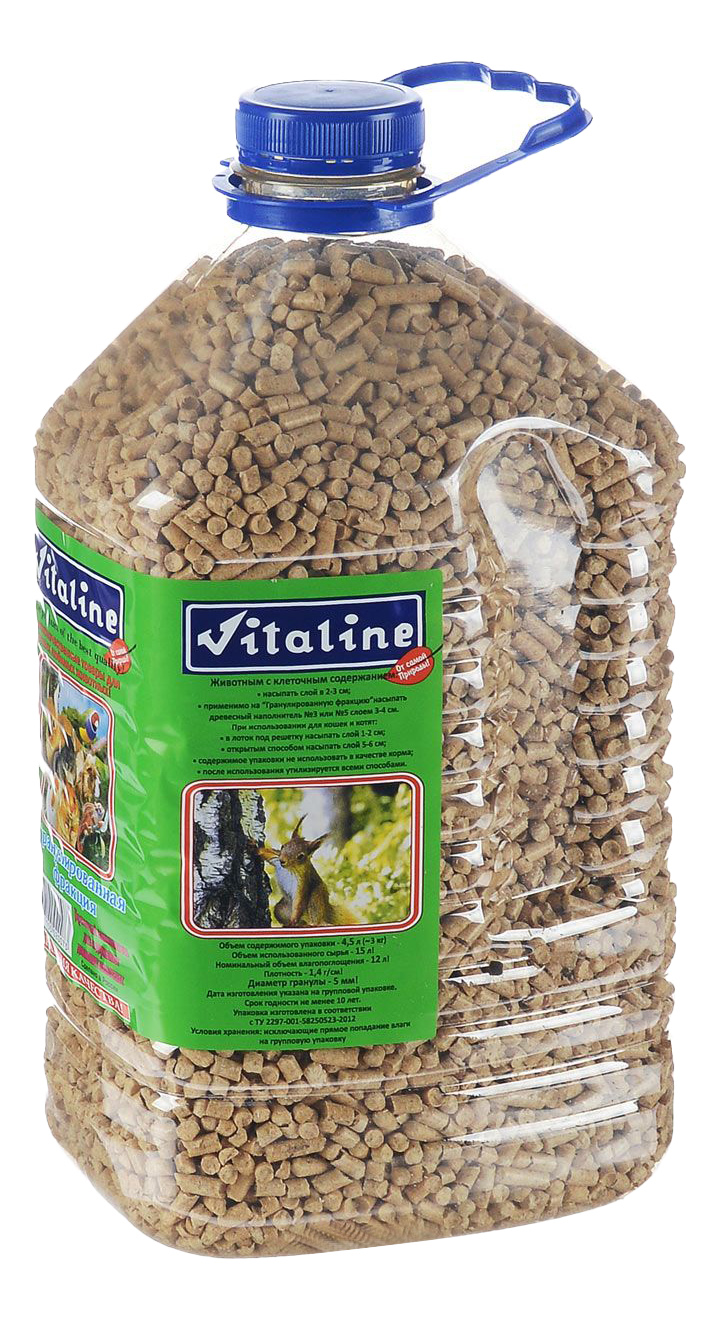 Впитывающий наполнитель Vitaline нет древесный, 3 кг, 10 л, 4 шт