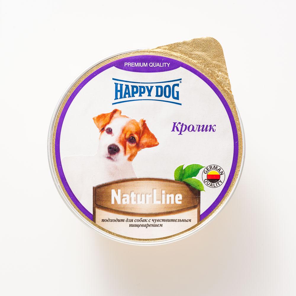 Купить консервы для собак Happy Dog NaturLine паштет, кролик, 125г, цены на  Мегамаркет | Артикул: 100028671670