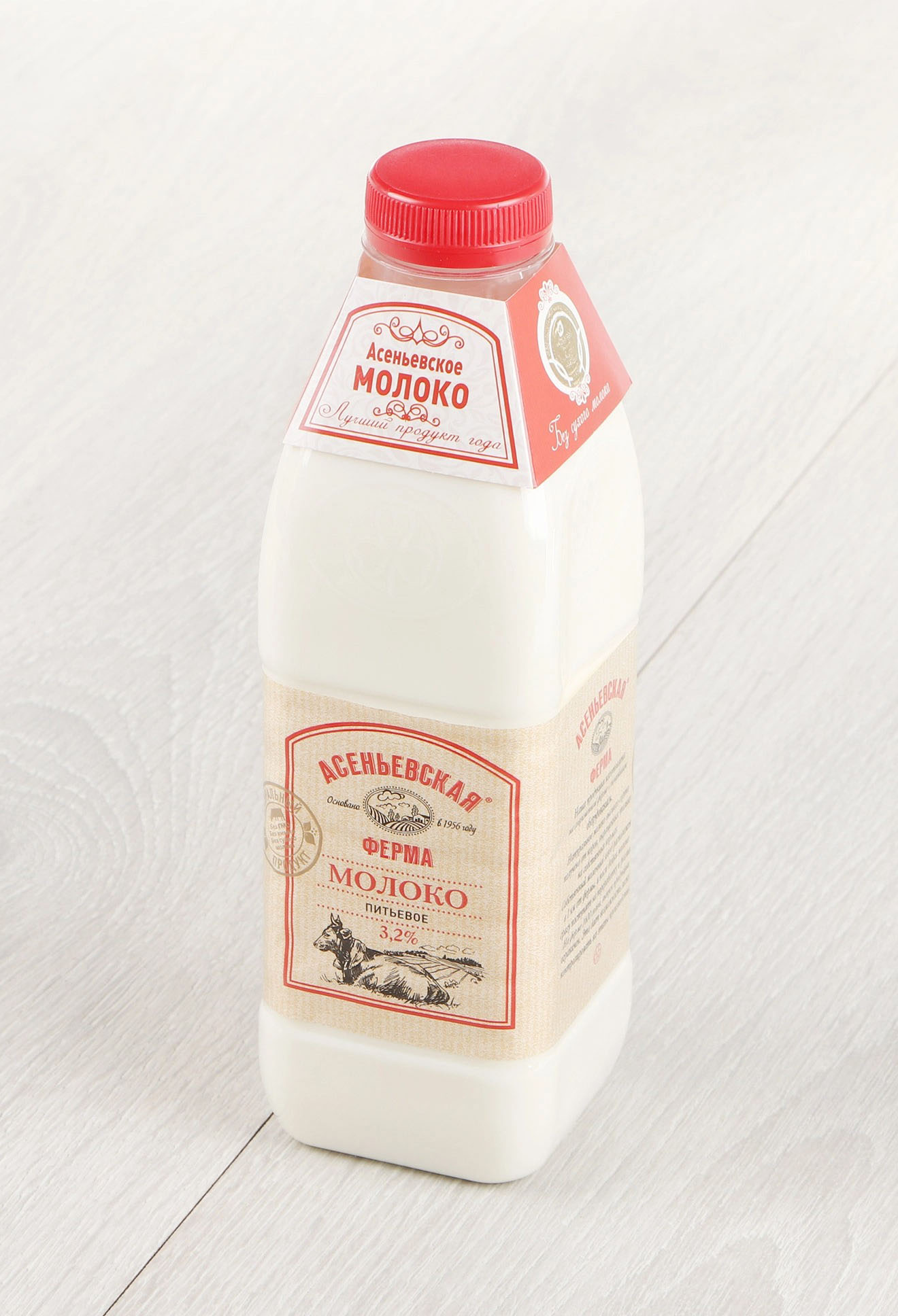 Молоко 3,2% пастеризованное 900 мл Асеньевская Ферма БЗМЖ