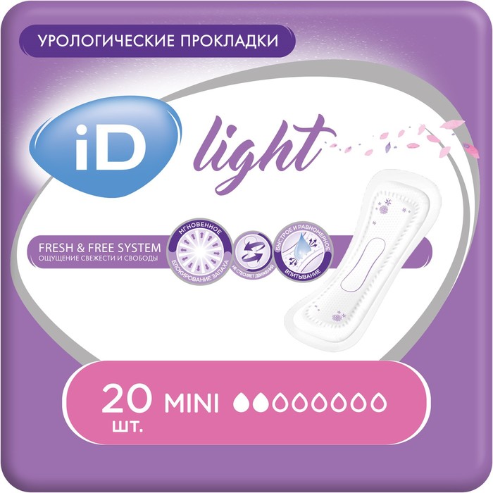 Урологические прокладки iD Light, Mini 20 шт - купить в Фабрика Успеха, цена на Мегамаркет