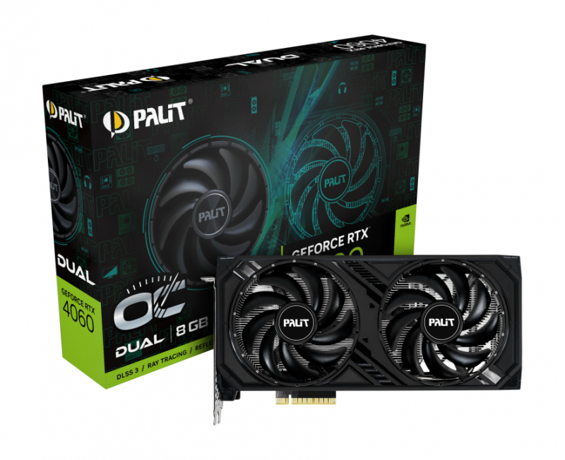 Видеокарта Palit NVIDIA GeForce RTX 4060 DUAL OC - купить в 2BIT.RU, цена на Мегамаркет