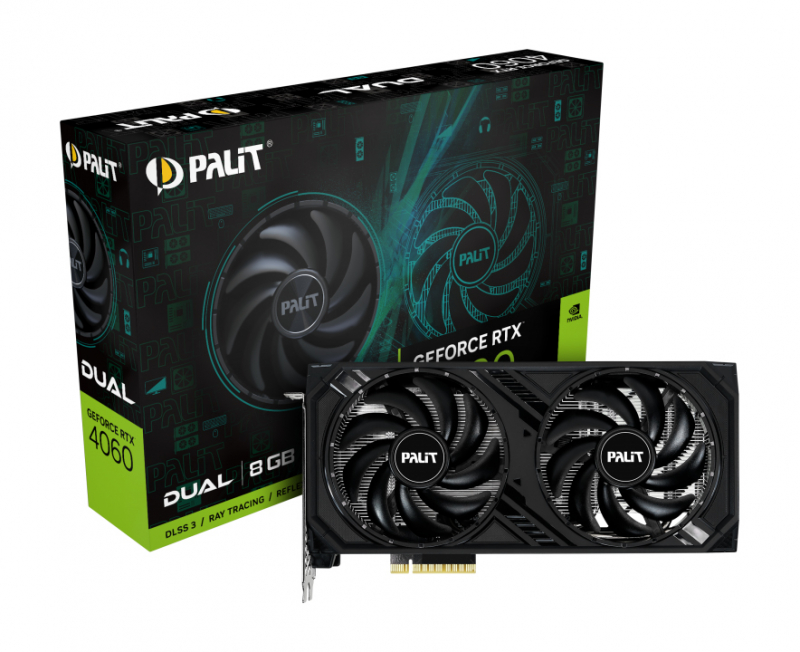 Видеокарта Palit NVIDIA GeForce RTX 4060 DUAL NE64060019P1-1070D - купить в Comp007, цена на Мегамаркет