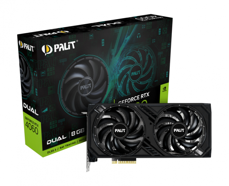 Видеокарта Palit NVIDIA GeForce RTX 4060 DUAL NE64060019P1-1070D, купить в Москве, цены в интернет-магазинах на Мегамаркет