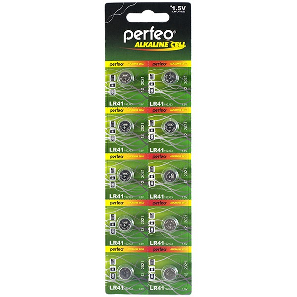 Батарейки Perfeo LR41 392A AG3, алкалиновые, 10 шт - купить в Мегамаркет Кактус, цена на Мегамаркет