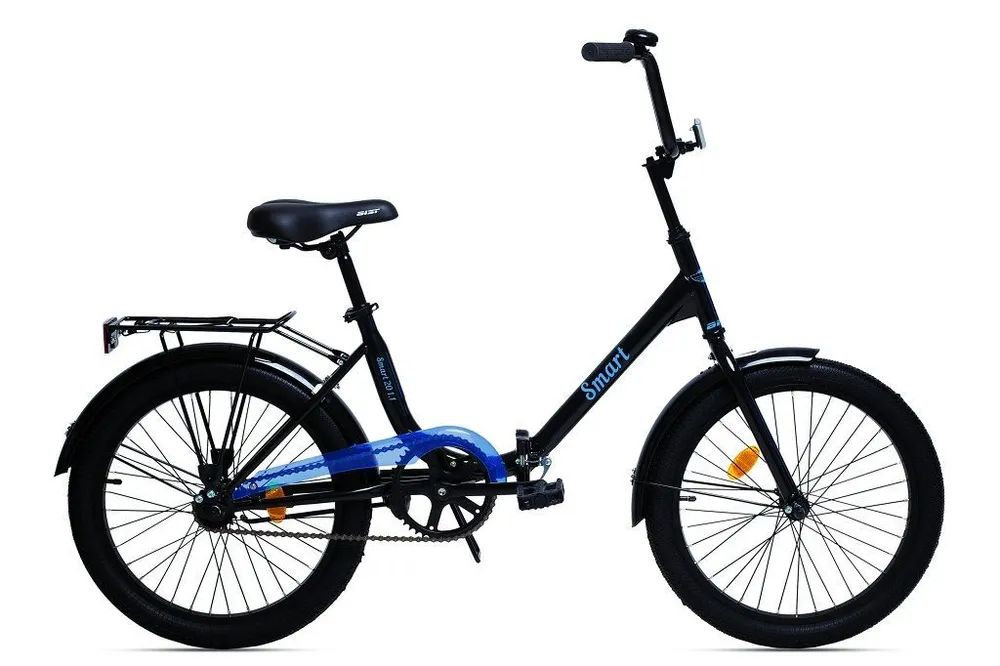 Велосипед складной Aist Smart 20 11 черно-синий подростковый колесо 20 ножной торм - купить в Akb-Volt, цена на Мегамаркет