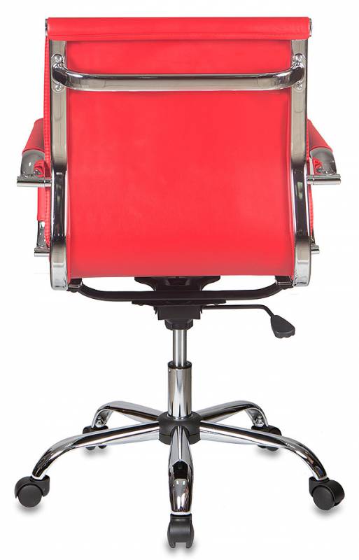 Кресло руководителя Бюрократ CH-993-LOW/RED, красный/хром