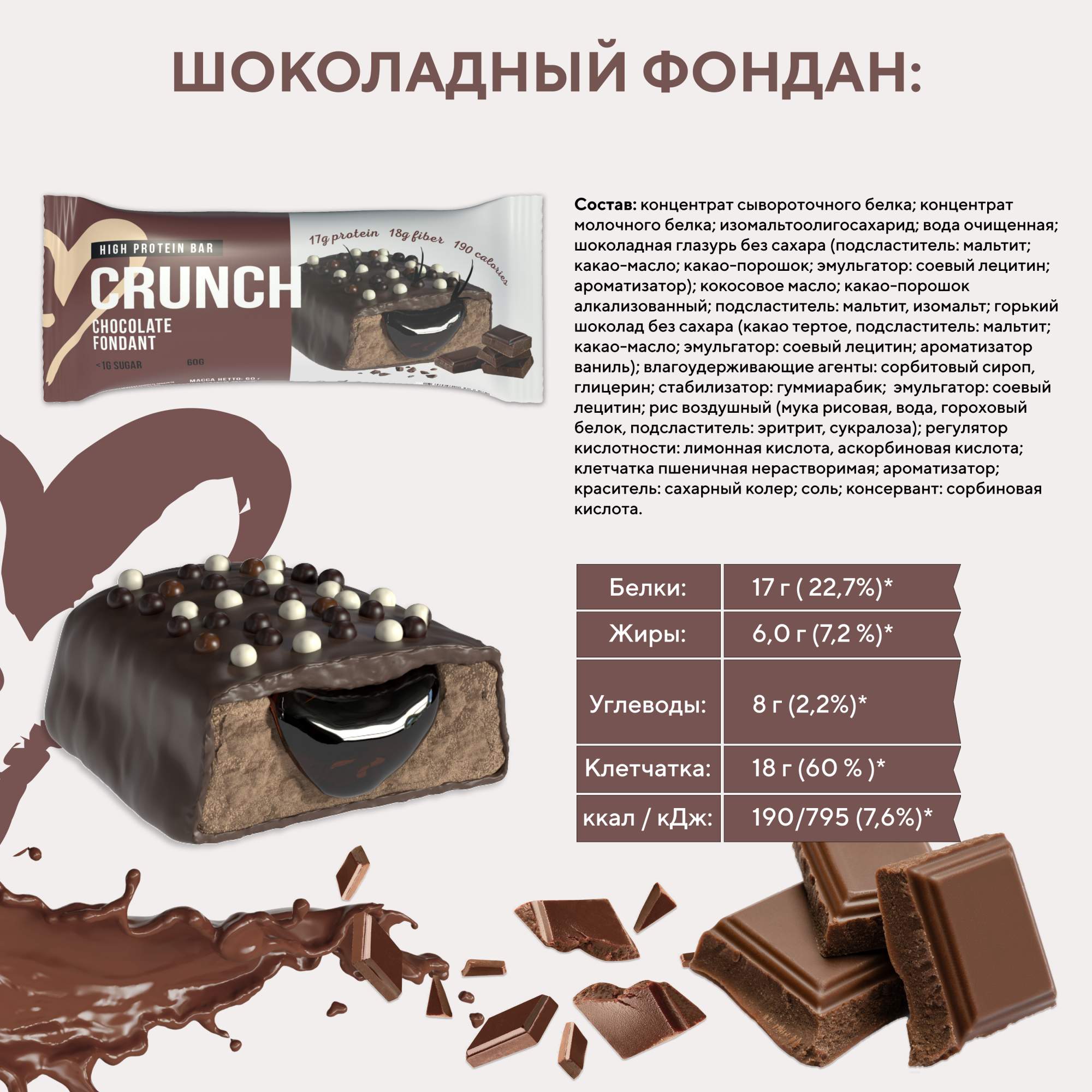 Купить протеиновые батончики CRUNCH (4штx60г)/ПП без сахара/спортивные 30%  protein, цены на Мегамаркет | Артикул: 600006995747