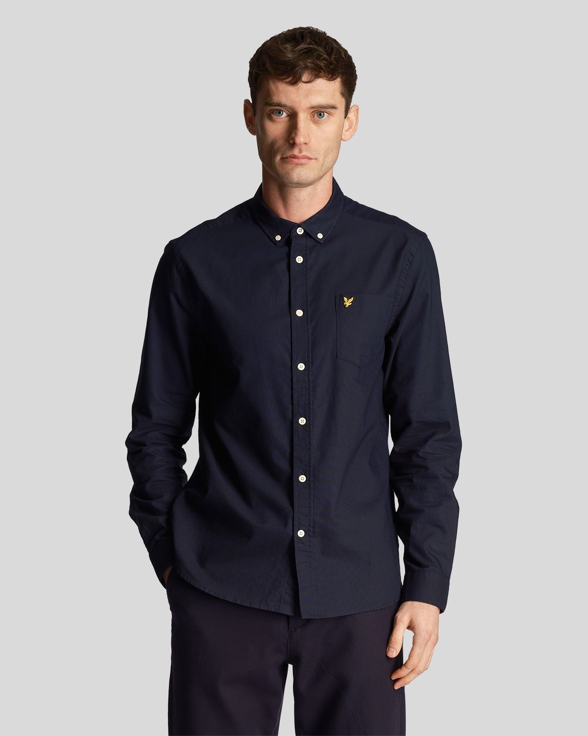 Рубашка мужская Lyle&Scott LW1302VOG_Z271 синяя L – купить в Москве, цены в интернет-магазинах на Мегамаркет