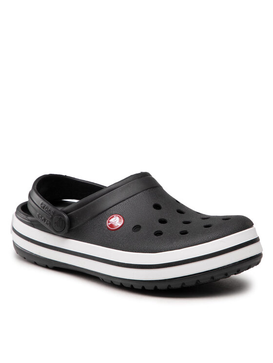 Black crocs best sale with white stripe