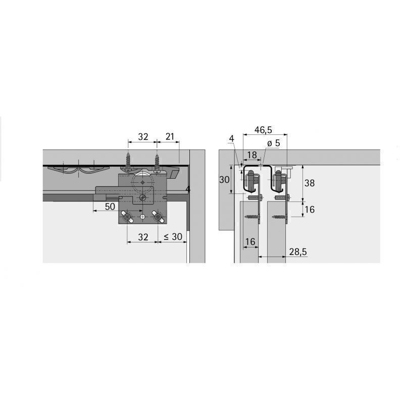 Направляющие для шкафа купе hettich