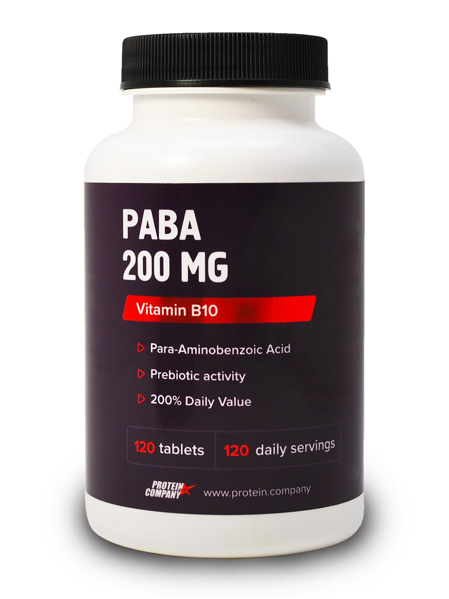 PABA 200 MG / PROTEIN.COMPANY/ Витамин B10 / Таблетки / 120 порций / 120 таблеток