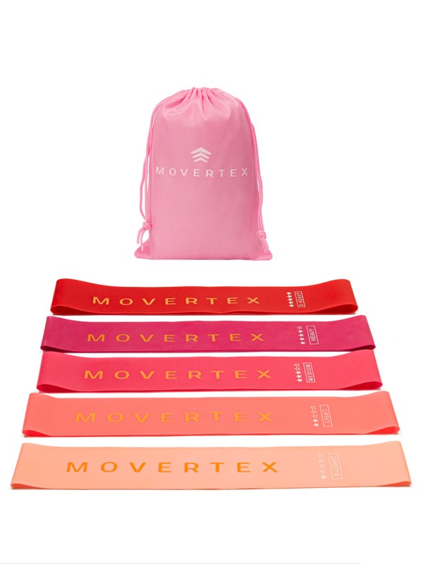 Набор эспандеров Movertex G020 розовый/фиолетовый, 5 шт.