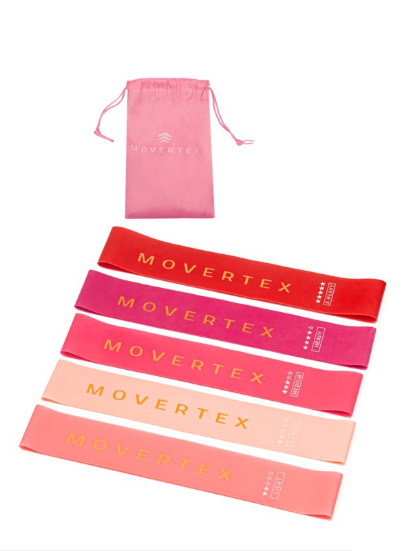 Набор эспандеров Movertex G020 розовый/фиолетовый, 5 шт.