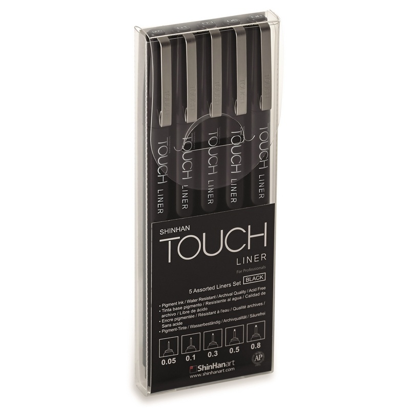 Набор линеров Touch Liner 5 шт (черные, 0.05mm-0.8mm)