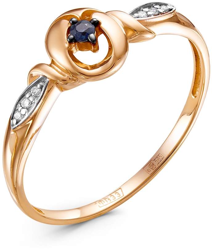Кольцо из красного золота с бриллиантом р. 17.5 Klondike 01-01646