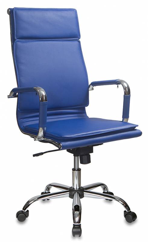 Кресло руководителя Бюрократ CH-993/BLUE, синий/хром