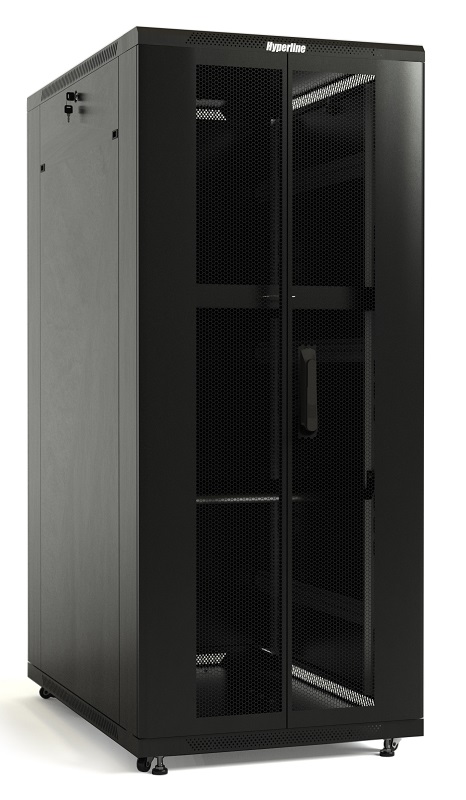 Серверный шкаф Hyperline TTB-3261-DD-RAL9004, цвет черный (RAL 9004) (разобранный)