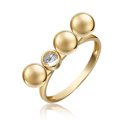Кольцо из желтого золота с топазом р.17.5 PLATINA jewelry 01-5510-00-201-1130