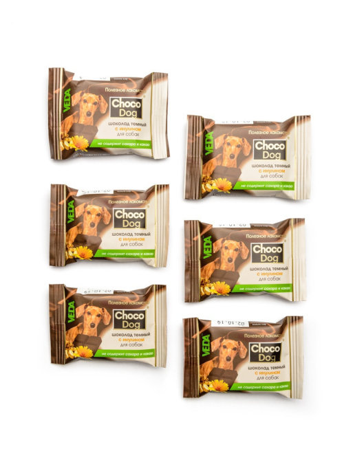 Лакомство для собак ВЕДА Choco Dog шоколад темный, 6шт по 15г