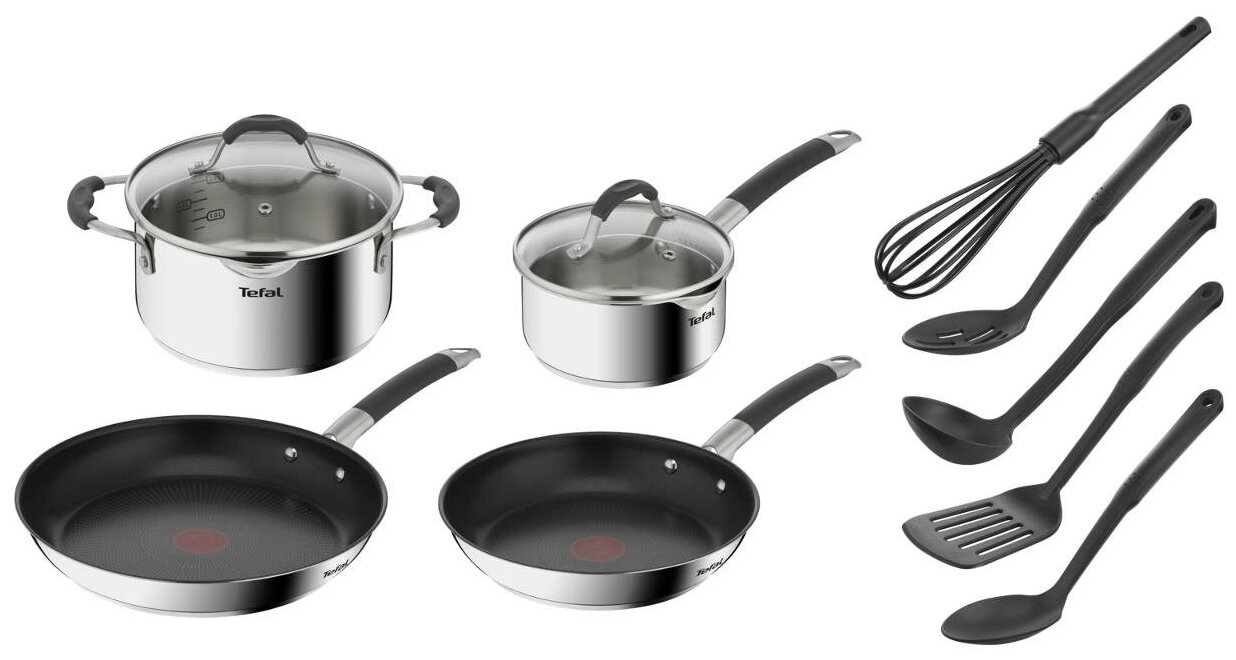 Набор посуды Tefal Illico G744SB74, 11 предметов купить в интернет-магазине, цены на Мегамаркет