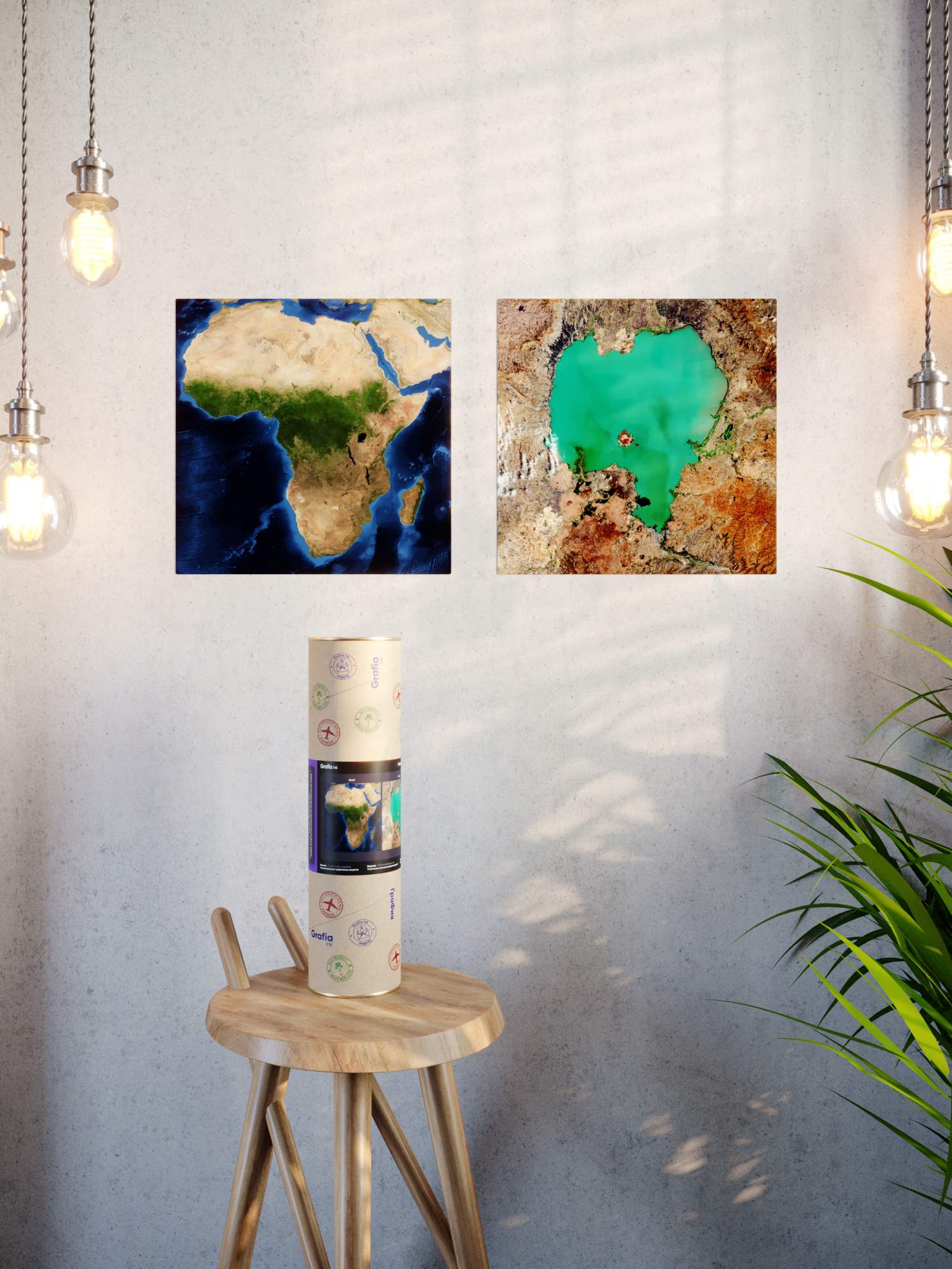 Постеры Grafia.ink "Планета Земля: Африка + Эфиопия Озеро в форме сердца"