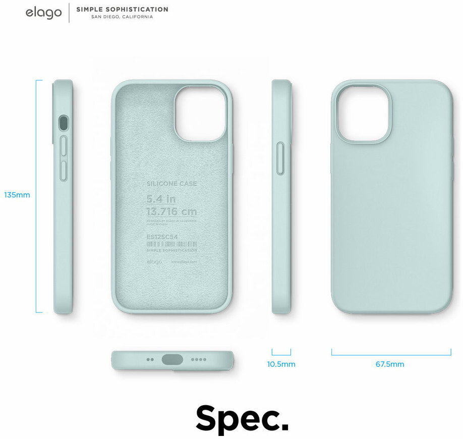 Чехол Elago Premium Silicone Case для iPhone 12 mini Мятный, купить в  Москве, цены в интернет-магазинах на Мегамаркет