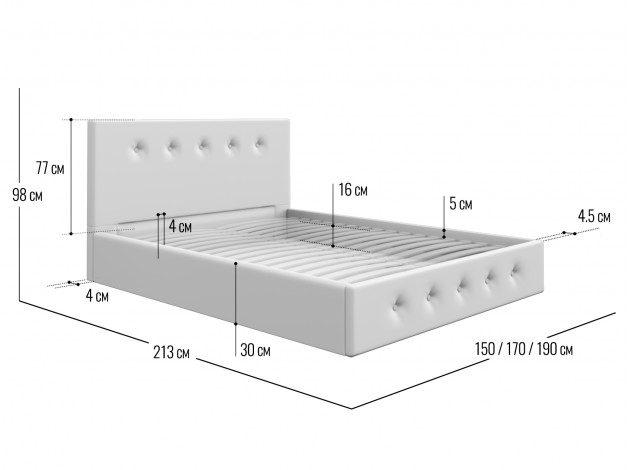 Кровать с подъемным механизмом Первый Мебельный Колумбия Мятный/Коричневый 140х200